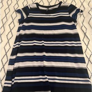 blue white and black striped cotton on t shirt dress